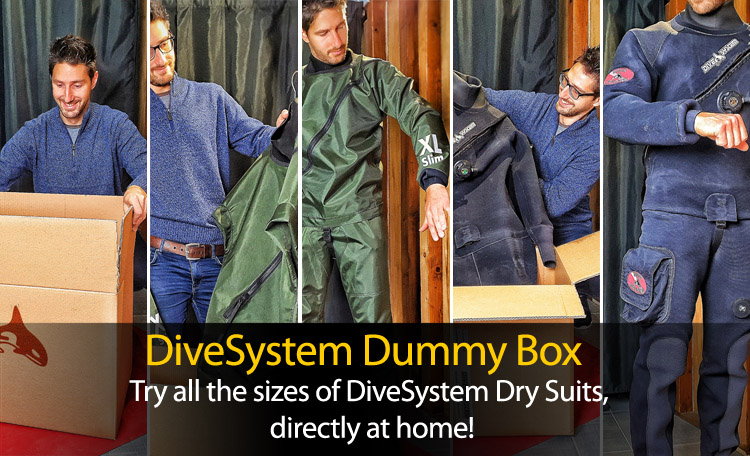 DummyBOX, prova tutte le taglie delle Stagne DiveSystem, direttamente a casa tua.